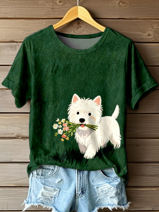 Kvinders dejlige West Highland White Terrier Art Print T-shirt
