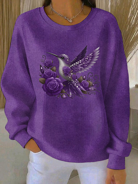 Kvinders lilla kunst Print Casual Sweatshirt