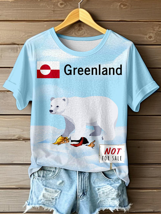 Kvinder Grønland ikke til salg Print T-shirt