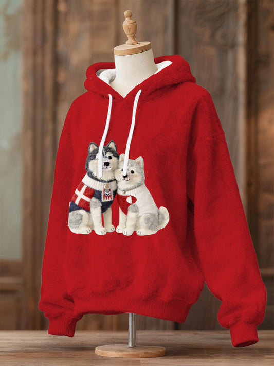 Grønland Hund Flannel Hoodie Flannel