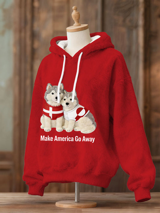 Grønland Hund Flannel Hoodie Flannel