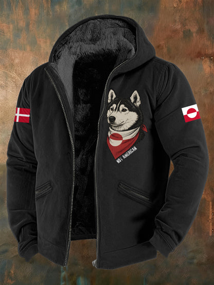 Mænds grønlandske hunde fleece-foret jakke