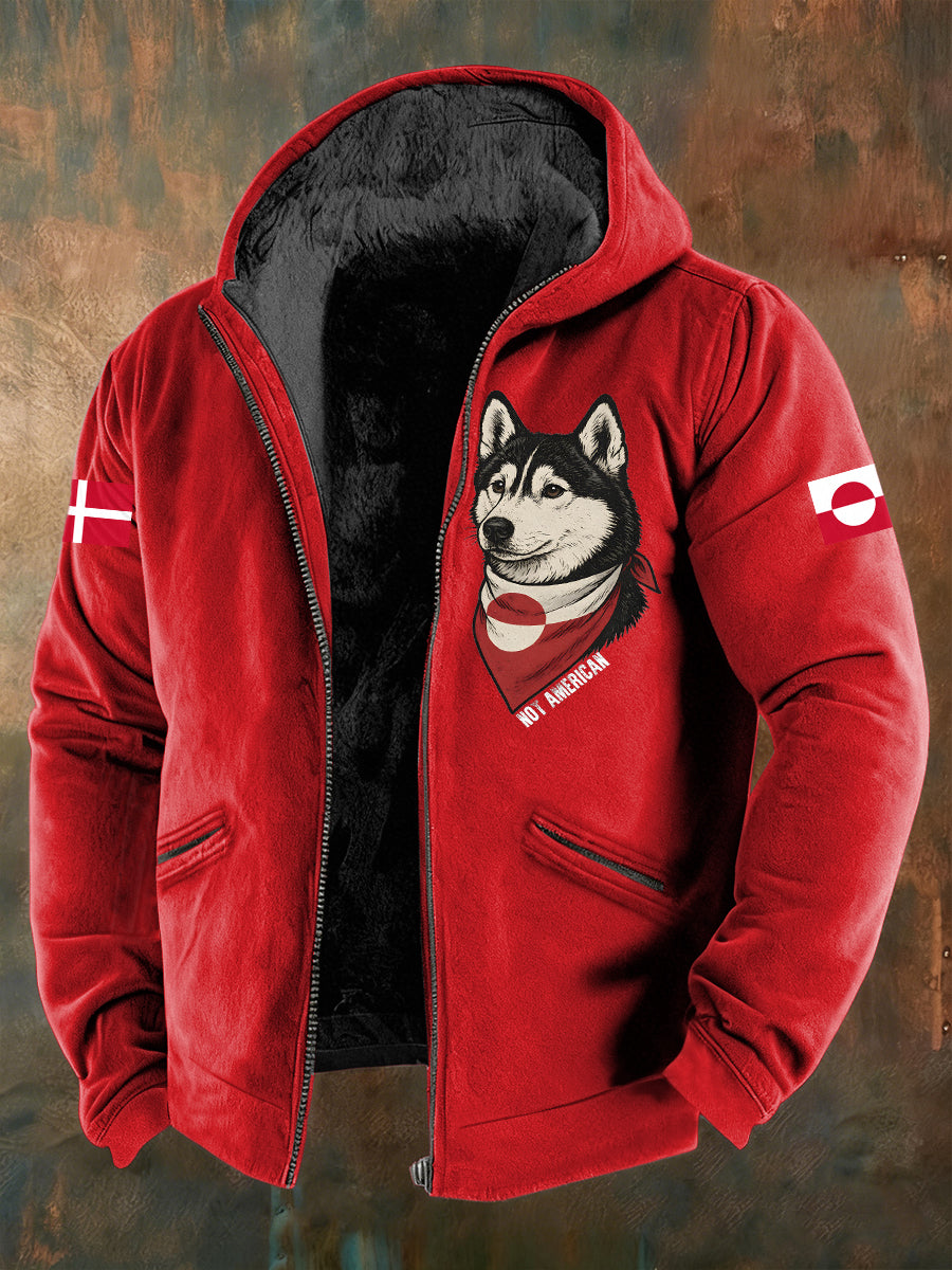 Mænds grønlandske hunde fleece-foret jakke