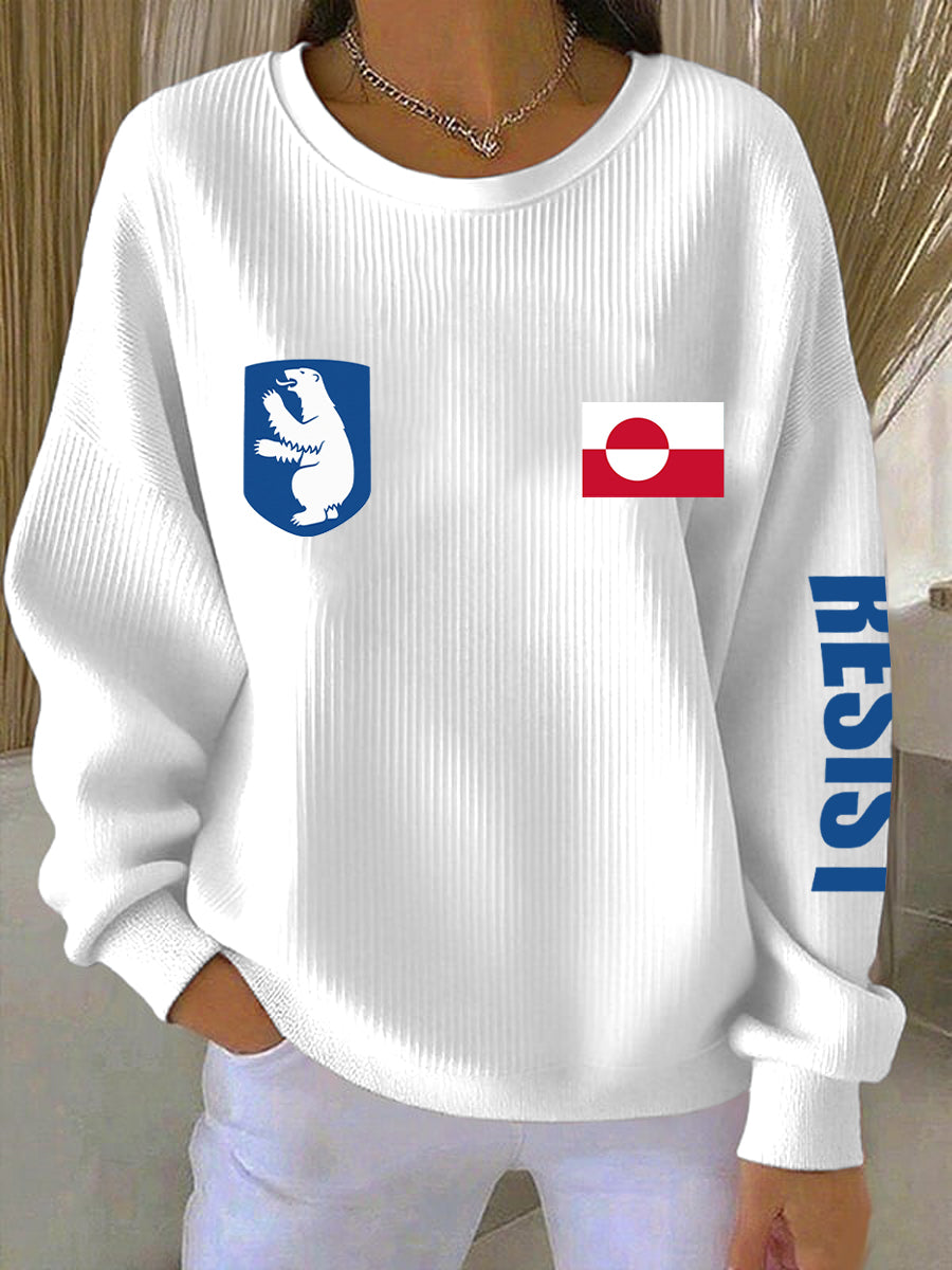 Kvinders Grønland Modstand Print Sweatshirt