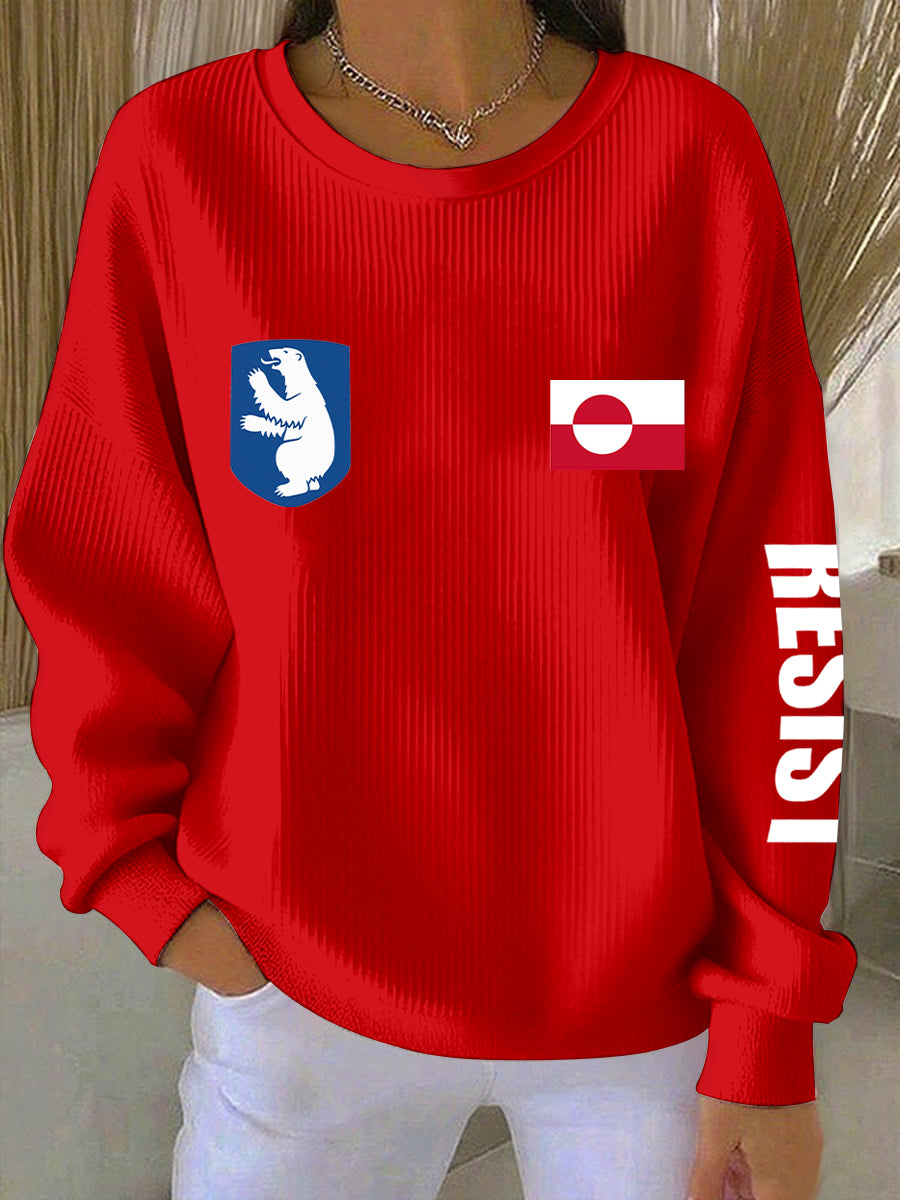 Kvinders Grønland Modstand Print Sweatshirt