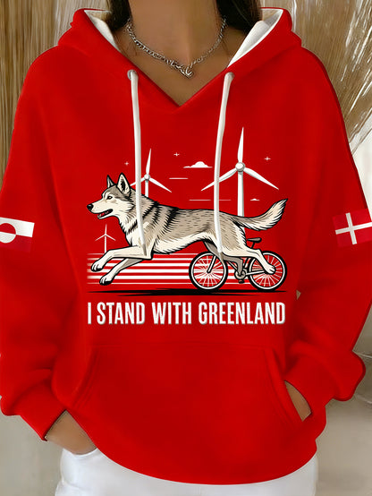 Kvinder Retro Dansk Grønland Dyr hættefuld Sweatshirt