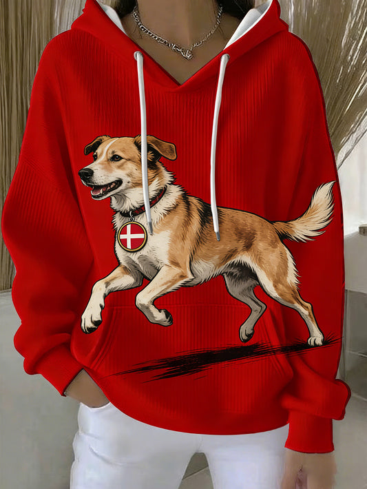 Kvinder Retro Dansk Grønland Dyr hættefuld Sweatshirt