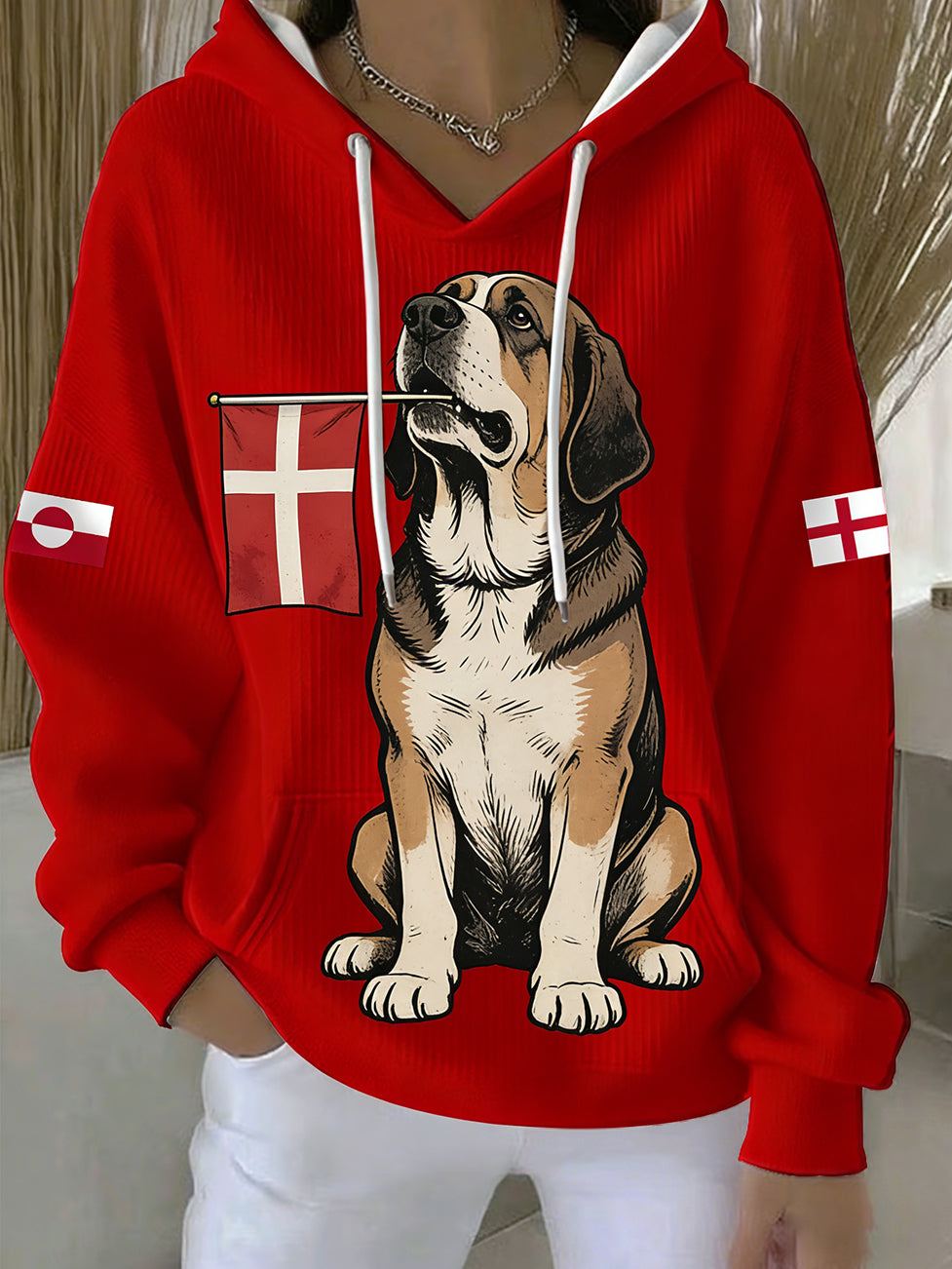 Kvinder Retro Dansk Grønland Dyr hættefuld Sweatshirt