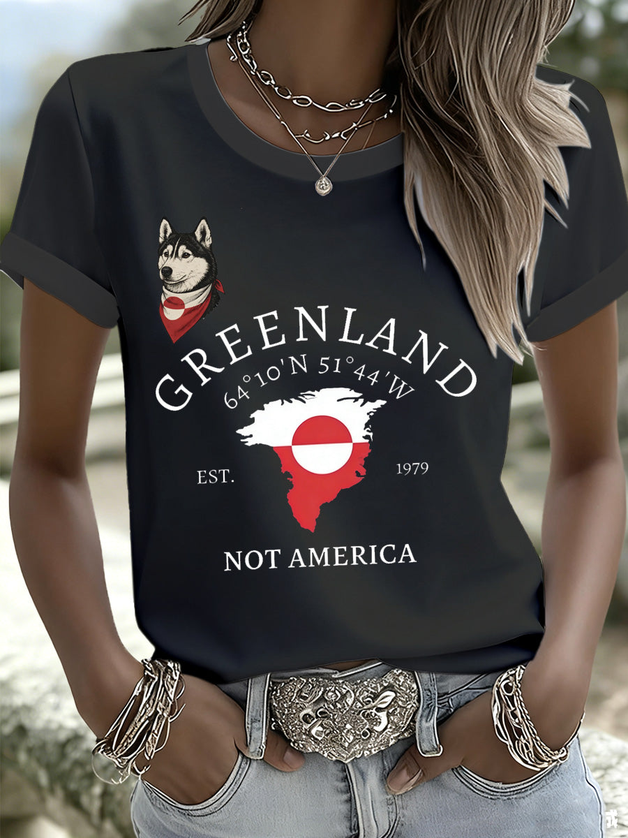 Kvindernes Danske Granlin Øen ukrænkelig Print T-shirt