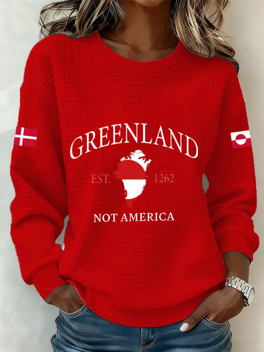 Kvindernes Danske Granlin Øen ukrænkelig Print Sweatshirt