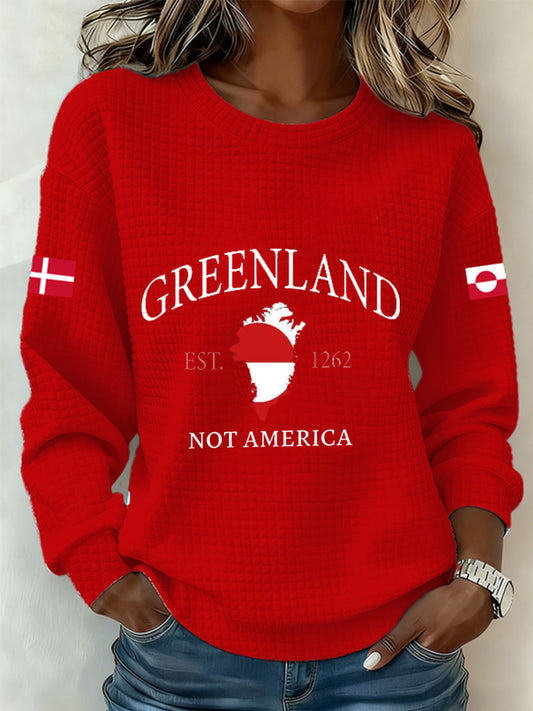 Kvindernes Danske Granlin Øen ukrænkelig Print Sweatshirt