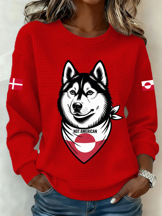 Kvindernes Danske Granlin Øen ukrænkelig Print Sweatshirt