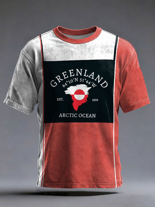 Mænds Grønland trykt Casual T-shirt
