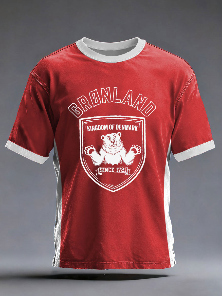 Mænds Grønland trykt Casual T-shirt