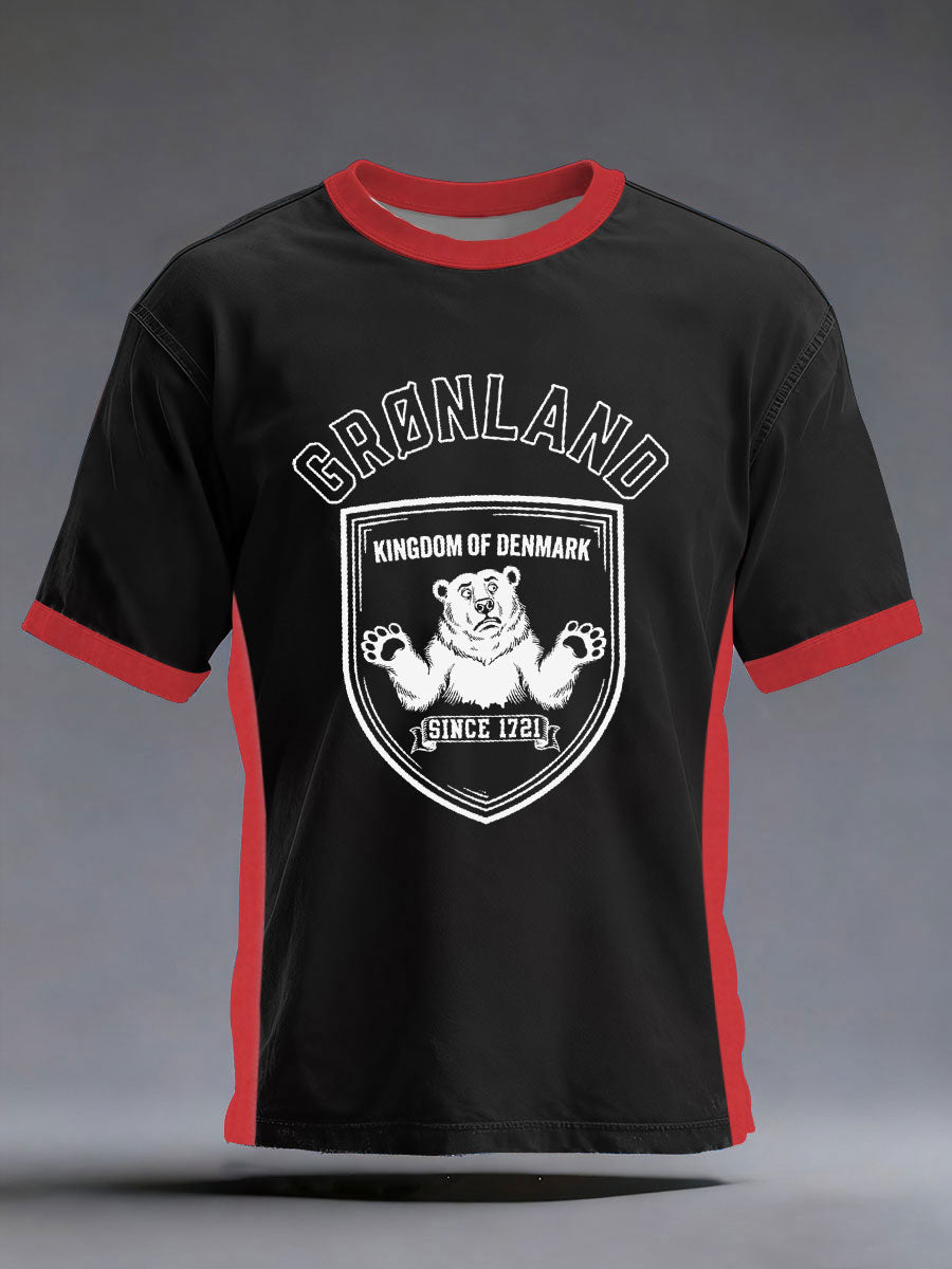 Mænds Grønland trykt Casual T-shirt