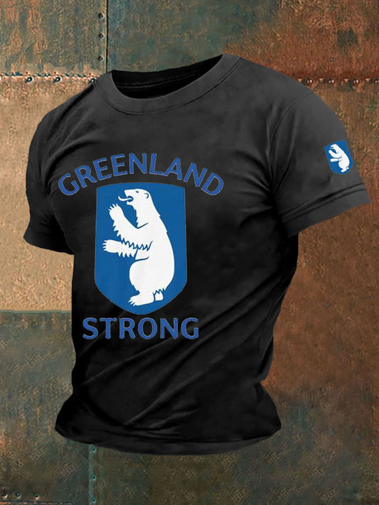 Mænds Grønland Stærk trykt Casual T-shirt