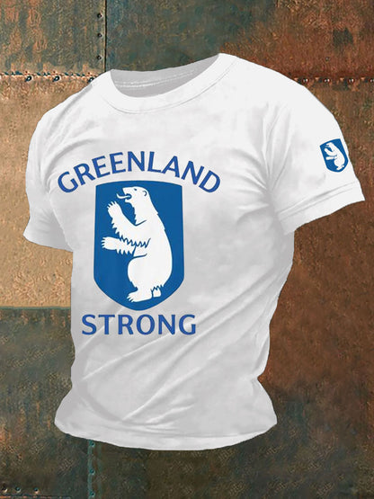 Mænds Grønland Stærk trykt Casual T-shirt