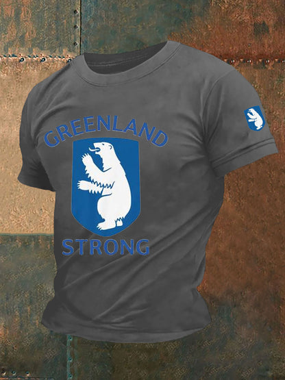 Mænds Grønland Stærk trykt Casual T-shirt