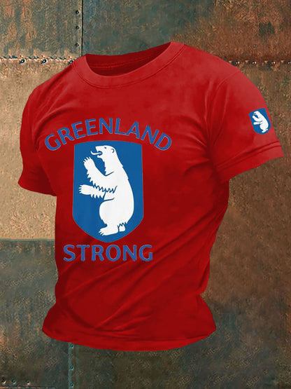 Mænds Grønland Stærk trykt Casual T-shirt