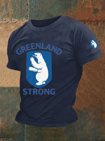 Mænds Grønland Stærk trykt Casual T-shirt