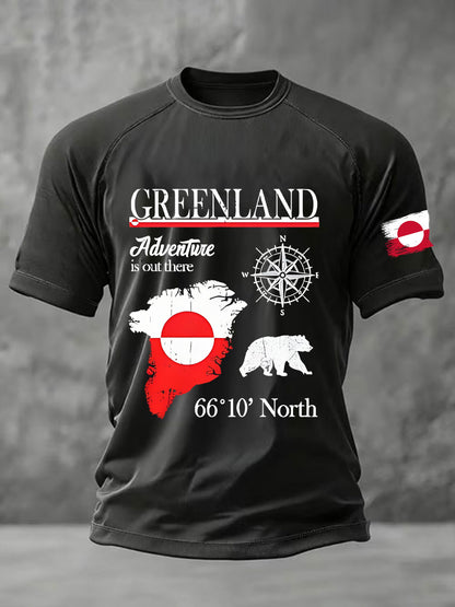 Mænds Grønland trykt Casual T-shirt