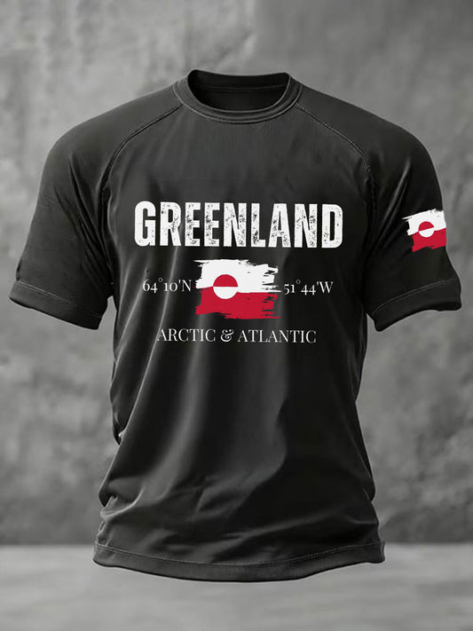 Mænds Grønland trykt Casual T-shirt