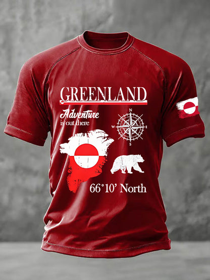 Mænds Grønland trykt Casual T-shirt