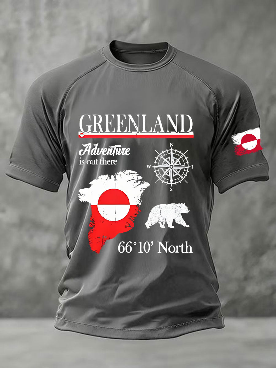 Mænds Grønland trykt Casual T-shirt