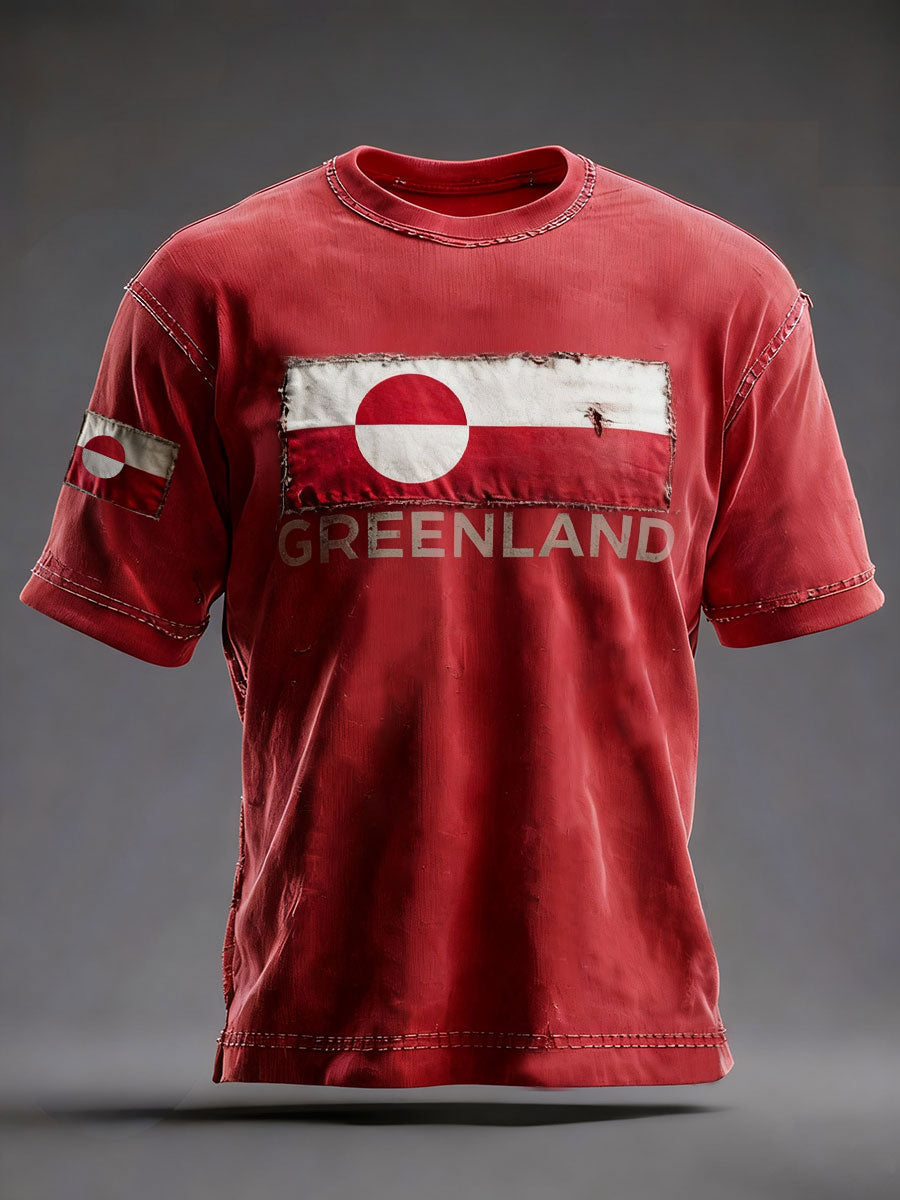 Mænds Grønland trykt Casual T-shirt