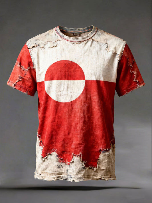 Mænds Grønland trykt Casual T-shirt