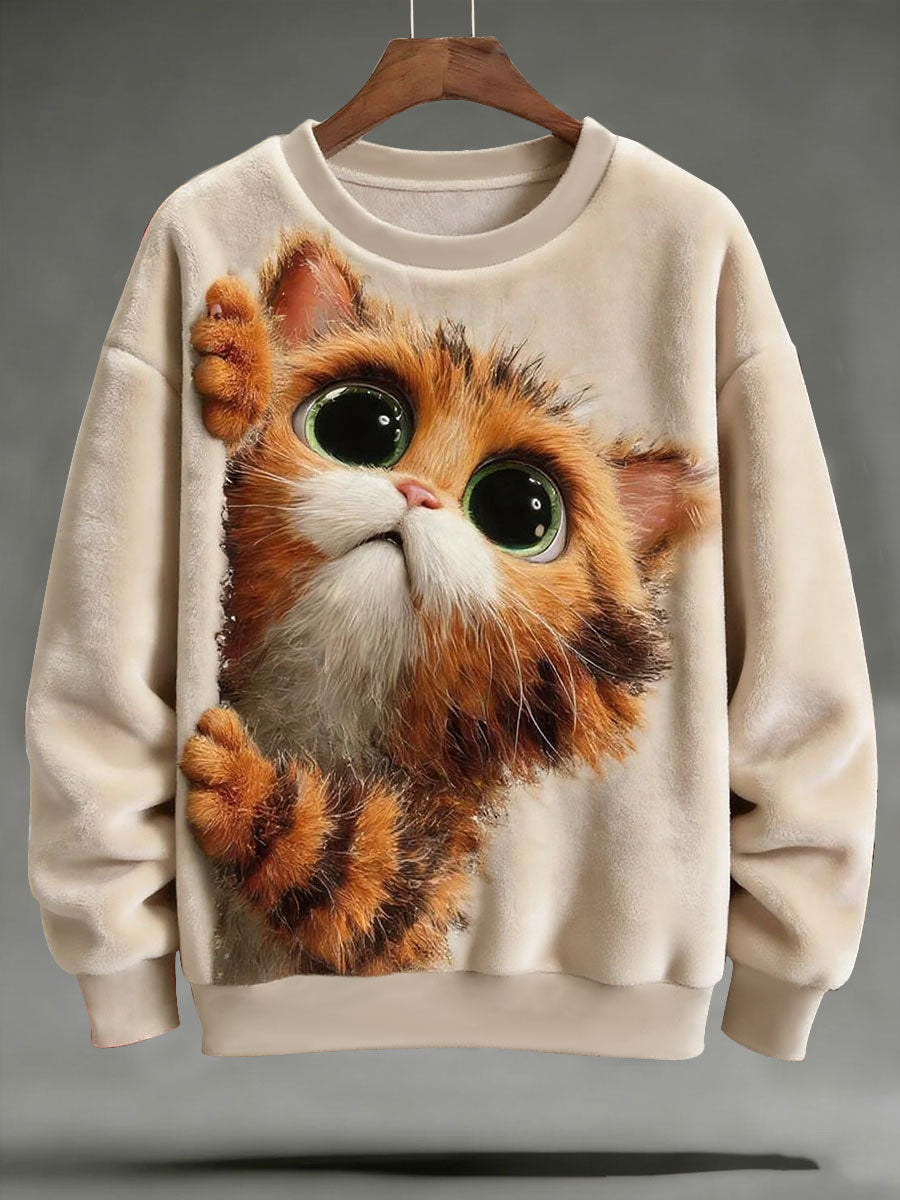 Mænds løs grundlæggende trykket langærme Sweatshirt