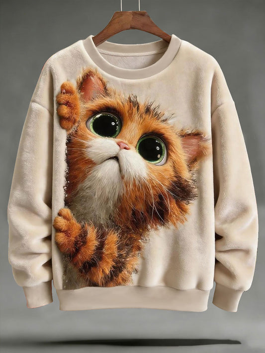 Mænds løs grundlæggende trykket langærme Sweatshirt