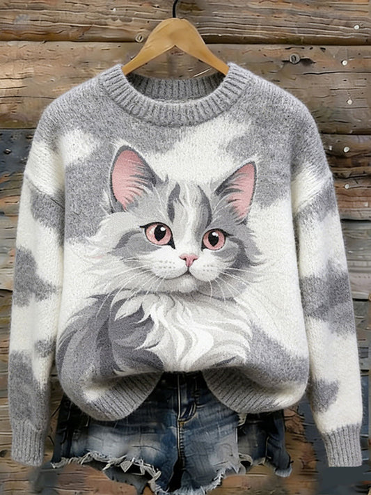 Kvinders kat kunst udskrive Casual Sweatshirt