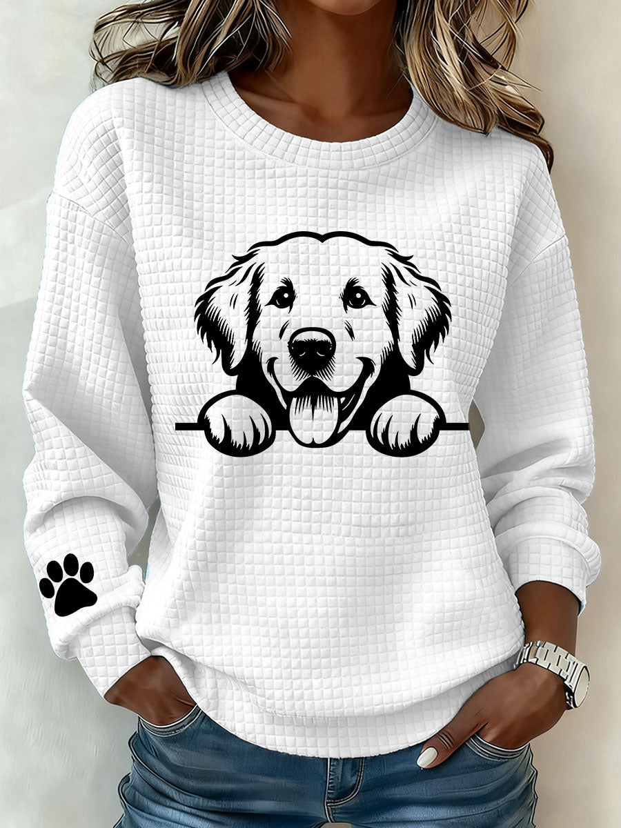 Kvinders Golden Retriever Art Print Casual Sweatshirt