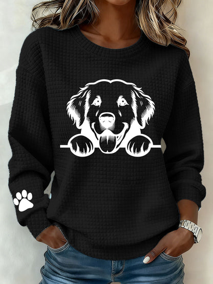 Kvinders Golden Retriever Art Print Casual Sweatshirt