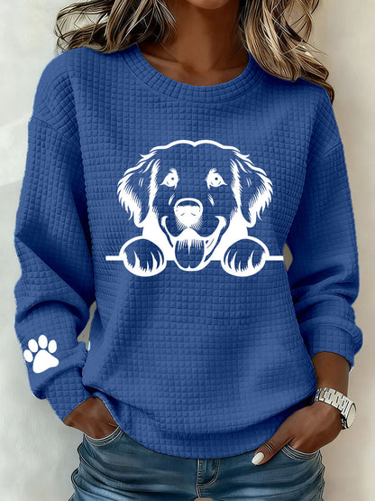 Kvinders Golden Retriever Art Print Casual Sweatshirt