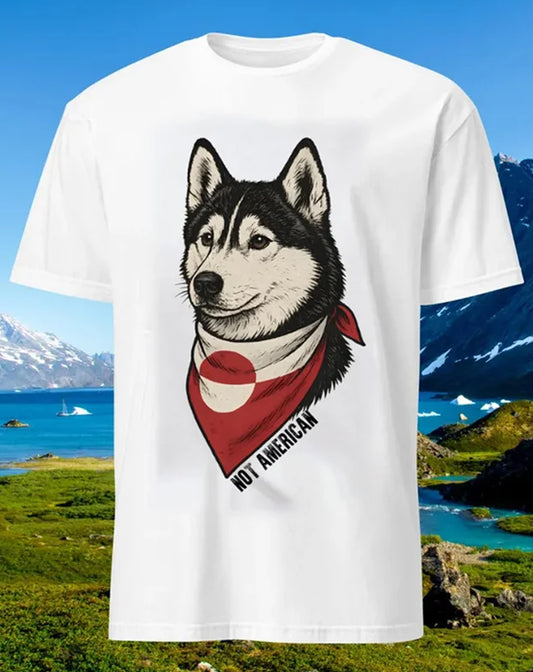 Mænds Grønland Print besætning hals Kort ærme T-shirt