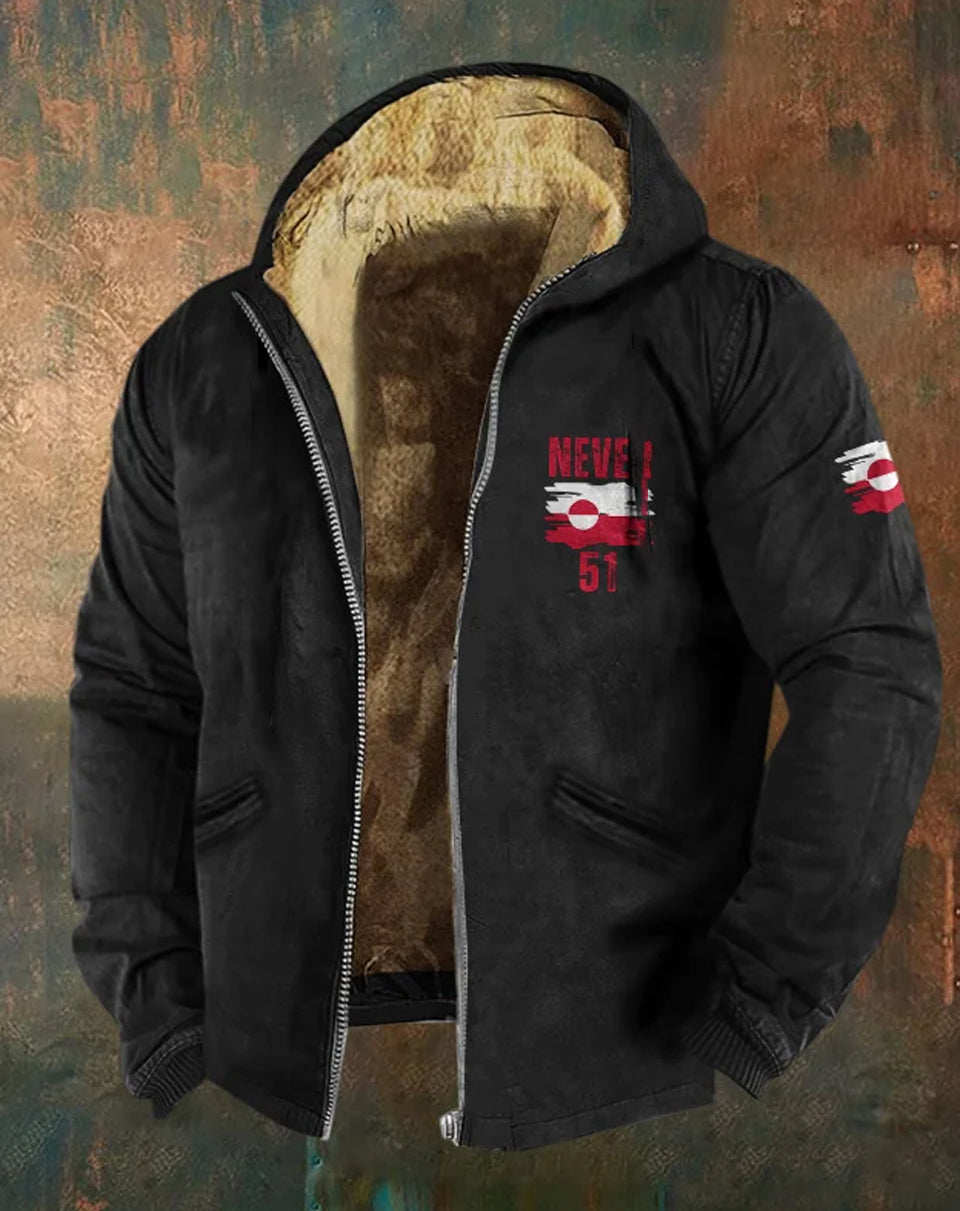 Mænds aldrig 51 Grønland er ikke til salg lynlås Casual Jacke