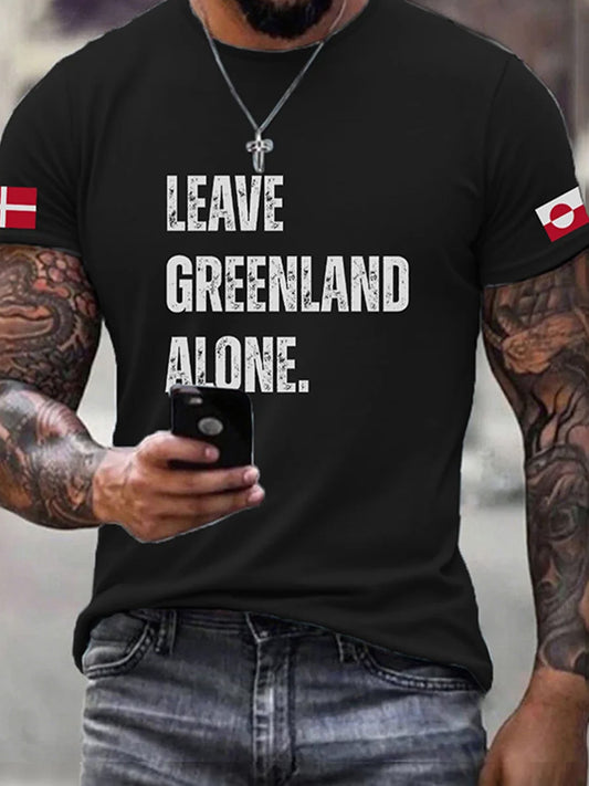 Herrens T-shirt med "Danmark Grønland ikke til salg" Print