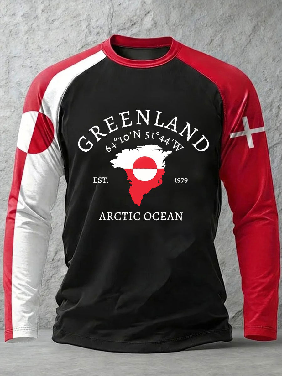 Mænds Grønland trykt Casual T-shirt
