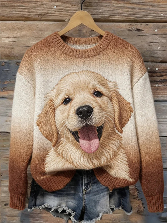 Kvinders dejlige Golden Retriever hund gradient hyggelig sweater.