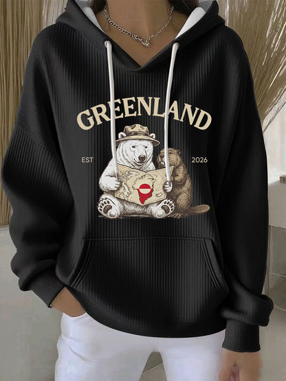 Kvinder Grønland Print Casual Hoodies