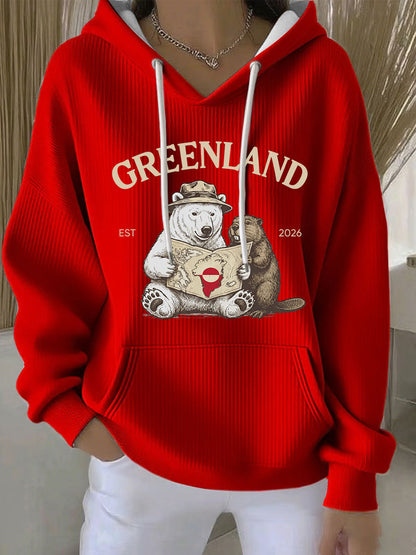 Kvinder Grønland Print Casual Hoodies