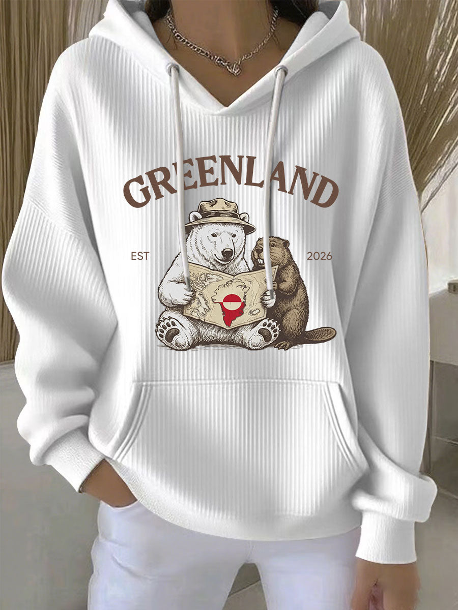 Kvinder Grønland Print Casual Hoodies
