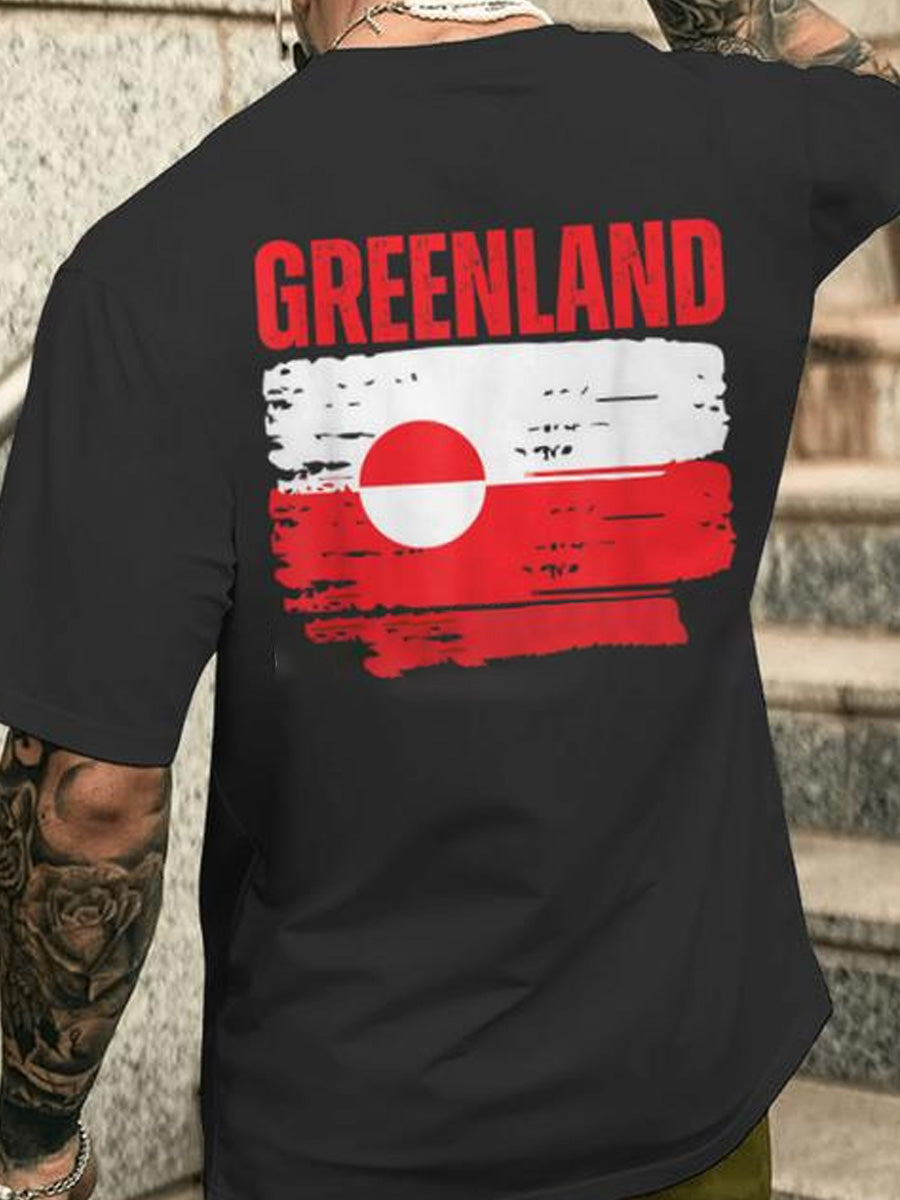Mænds danske Grønland Print T-shirt