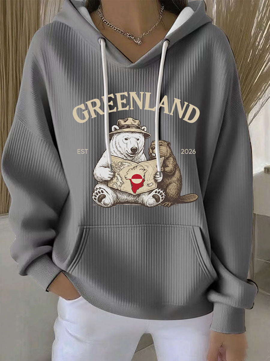 Kvinder Grønland Print Casual Hoodies