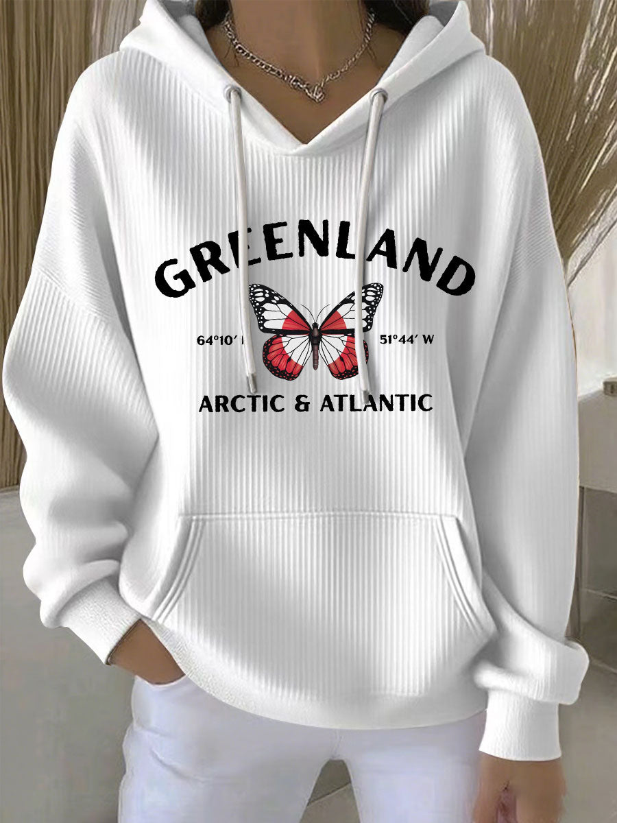 Kvinder Grønland Print Casual Hoodies