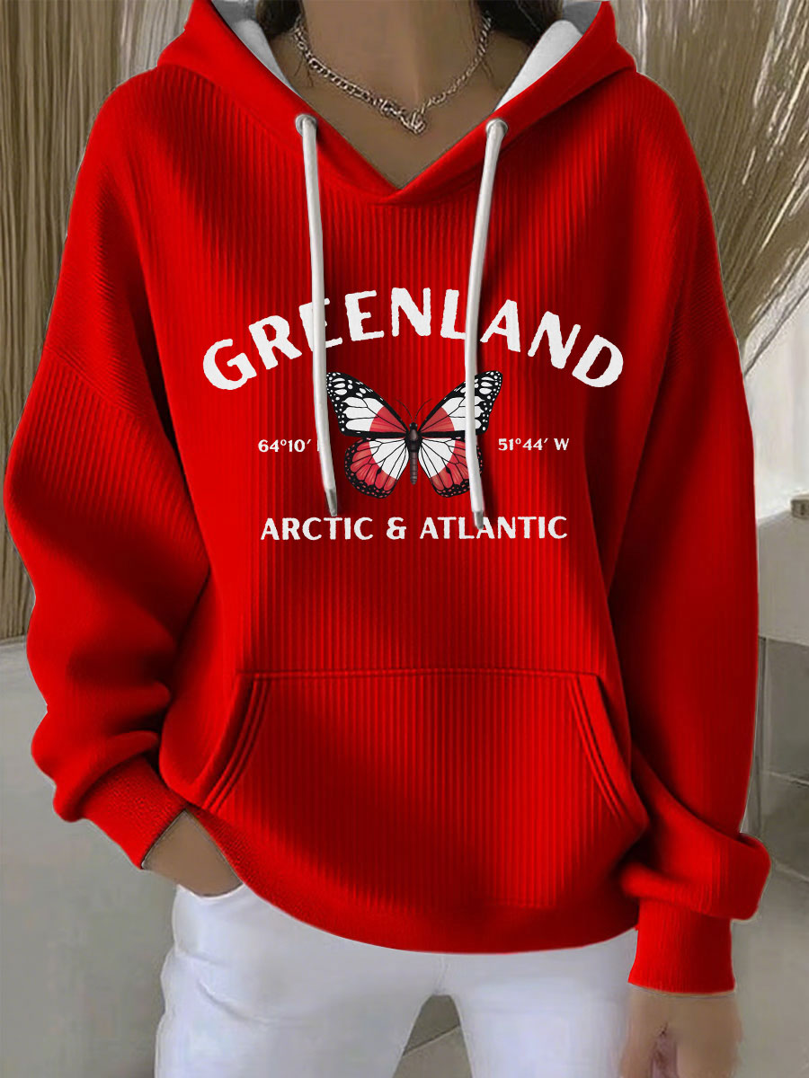 Kvinder Grønland Print Casual Hoodies