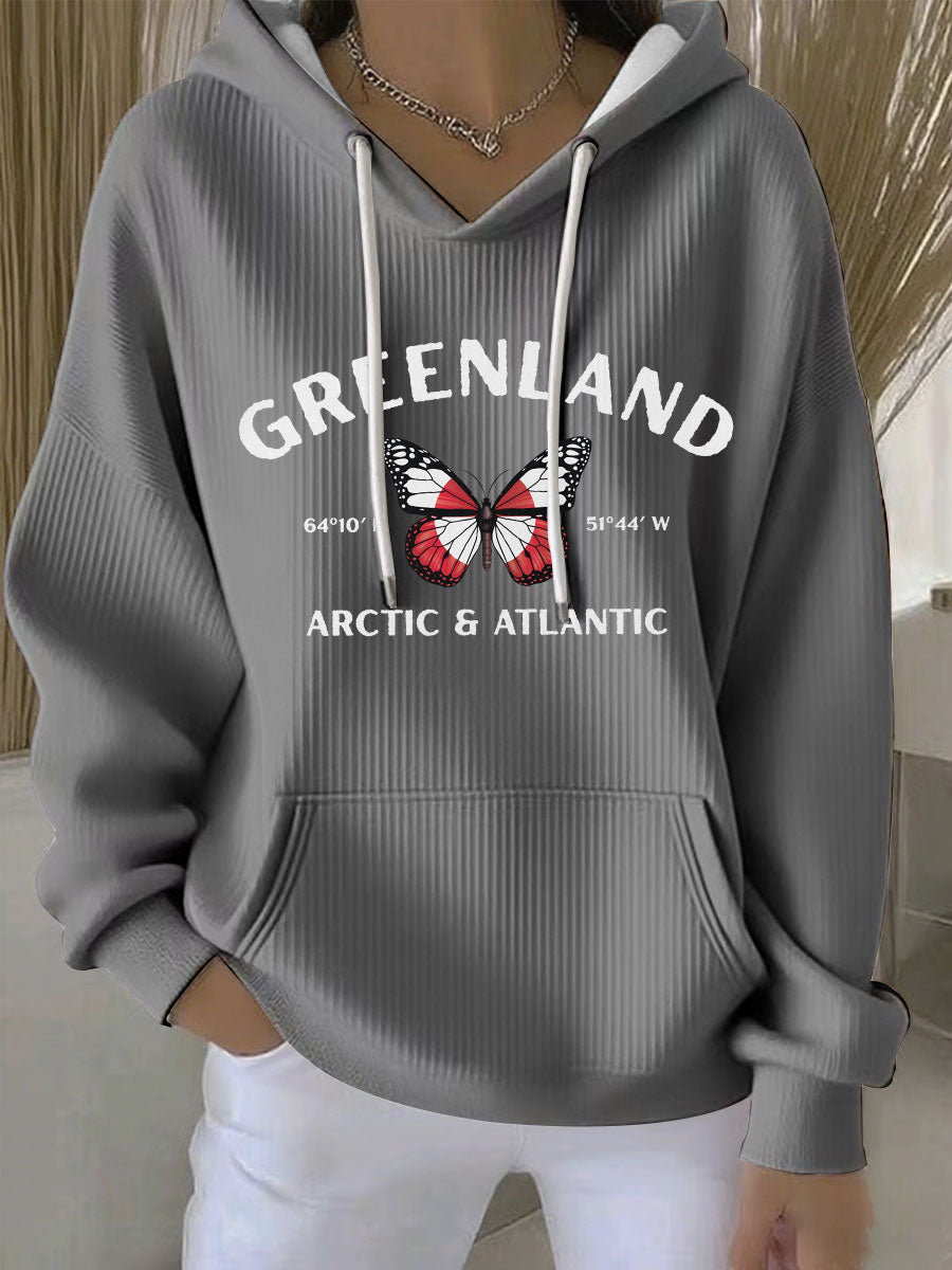 Kvinder Grønland Print Casual Hoodies