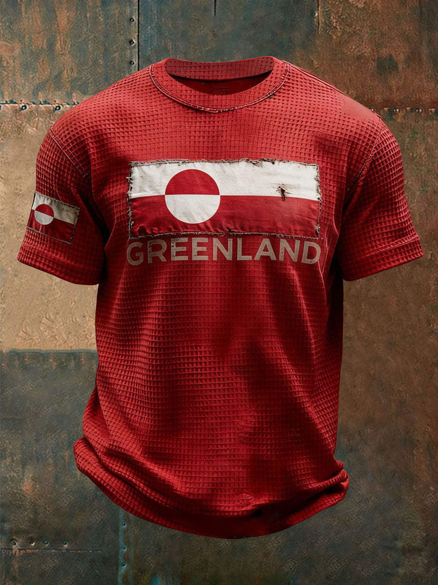Mænds grønlands vaffel Print Casual T-shirt